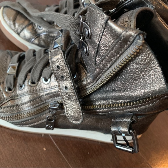 Michael Kors Glam High Top Studded Bronze Sneakers - Picture 8 of 9